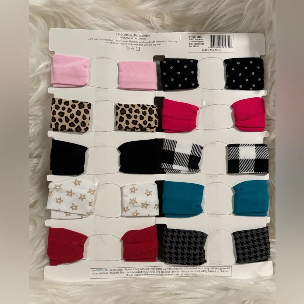 10-pack of Hudson Baby Infant Girl Cotton Headbands Set - Multicolor New